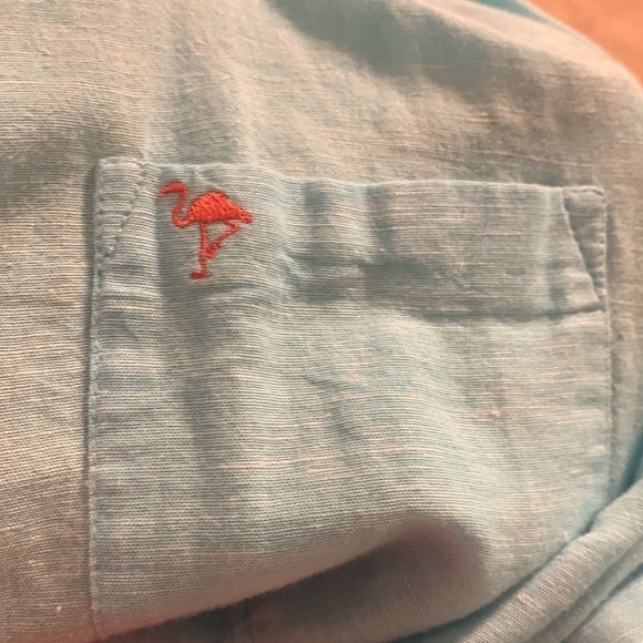 Artistry in Motion slim fit linen buttons down shirt size L teal blue - Picture 4 of 12